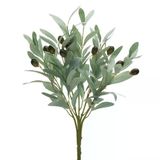 Yapay Zeytin Pastel Yeşil 40Cm 5 Dallı 10 Meyveli Demet Yapay Çiçek Artificial Olive