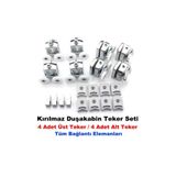 YAPI KALİTE Kırılmaz Duşakabin Tekeri Krom Çift Teker Duşakabin Rulmanı Eksiksiz Tam Set 24mm
