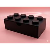 Yapı Oyuncak Tasarımlı Mini Çekmece 4x2 Masaüstü Düzenleyici (Siyah)