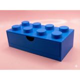 Yapı Oyuncak Tasarımlı Mini Çekmece - Küçük Boy 4x2 Masaüstü Düzenleyici (Mavi)