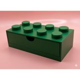 Yapı Oyuncak Tasarımlı Mini Çekmece - Küçük Boy 4x2 Masaüstü Düzenleyici (Yeşil)