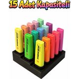 Yapı3D 15 Adet Kapasiteli Çok Amaçlı Kalem Standı | Masaüstü Düzenleyici Organizer | Fosforlu Kalem & Marker Tutucu | S - 0 - Siyah - Standart