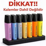 Yapı3D 2 Adet 6’lı Kalem Standı Organizer | Sert Plastik Masaüstü Kalemlik | Renk Seçenekli Minimal Tasarım - Çok Renkli - 0 - 10 CM