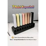 Yapı3D 7 Adet Kapasiteli Masaüstü Kalem Standı | Fosforlu Kalem & Pastel Kalem Organizer | Çok Amaçlı Kalemlik | Siyah - Mor