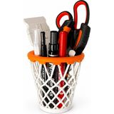 Yapı3D Basket Potası Tasarım Kalemlik 10 cm – Dekoratif Masaüstü Organizer | Sert Plastik Kalem Tutucu - Siyah - Beyaz - Orta Boy
