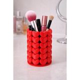 Yapı3D Kalpli Makyaj Organizeri | Masaüstü Kozmetik Düzenleyici & Kalemlik | Dekoratif Plastik Organizer - Siyah