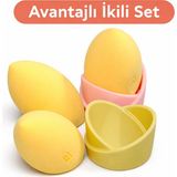 Yapı3D Makyaj Süngeri Standı Ikili Set | Kozmetik Standı | Beauty Blender Tutucu | Makyaj Organizeri | - Çok Renkli