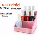 Yapı3D 💅 Oje Organizeri Sert Plastik Kozmetik Düzenleyici | Çok Bölmeli Makyaj & Oje Standı | Masa Üstü Düzenleyici Raf (Ojeler Dahil Değildir) ✨ - Siyah