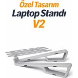 Yapı3D Özel Tasarım Laptop Standı V2 | Ergonomik Ayarlanabilir Laptop Yükseltici | Havalandırmalı Masaüstü Laptop Standı - Standart - Siyah