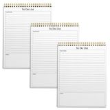 Yapılacaklar Listesi Not Defteri, 8,5 inç x 11 inç, Planlama Not Defteri, 50 Yaprak, Çift Tel Spiral, Günlük Gündem Verimlilik Kontrol Listesi Düzenleyici, Better Office Products (3 Paket)