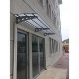 Yapısan Lazer Kesim Metal Ayak 10 mm Levhalı Pratik Sundurma 100 cm Derinlik Modern Desen - 450 x 100 cm - Antrasit - Gri