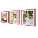 Yapışan Sök-Tak Pembe Kare Fotoğraf Çerçevesi 3'Lü Paket