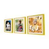 Yapışan Sök-Tak Sarı Kare Fotoğraf Çerçevesi 3'Lü Paket