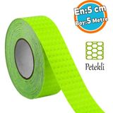 Yapışkanlı 5 Metre Florasan Şerit Bant Gece Parlayan Reflektörlü 5 cm Fosforlu Reflektif Ikaz Bandı