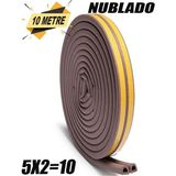 Yapışkanlı 5x2=10 Metre (Kahverengi) Kapı Pencere Bandı Fitili Soğuk Kauçuk Bantları