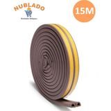 Yapışkanlı 7,5x2=15 Metre (Kahverengi) Kapı Pencere Bandı Fitili Soğuk Kauçuk Bantları