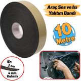 Yapışkanlı Araç Oto Ses Isı Yalıtım İzolasyon Bandı Bant Epidyen Sünger En 30 Mm Kalın 4 Mm 10 Metre