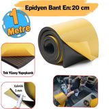 Yapışkanlı Araç Ses Isı Yalıtım İzolasyon Bandı En:20 Cm Kalınlık:5 Mm Uzunluk 1 Metre Kauçuk Sünger