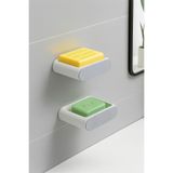 Yapışkanlı Banyo Mutfak Sabunluk Süngerlik Seti, Beyaz, 2'li Set, Duvara Monte, 14.5x9.7x4 cm