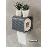 Yapışkanlı Banyo Tuvalet Kağıtlığı Wc Peçetelik Kağıtlık Tutucu Tuvalet Kağıt Organizeri - Antrasit Gri