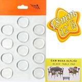 Yapiskanli Cam Tutucu Seffaf 18Mm 12'Li Mobilya Raf Ses Tutucu