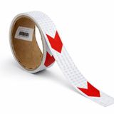 Yapışkanlı En 5 Cm ( 1 Metre) Kırmızı Beyaz Petekli Ok Yönlendirme Reflektörlü Reflektif Şerit Bant