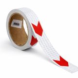 Yapışkanlı En 5 Cm ( 5 Metre) Kırmızı Beyaz Petekli Ok Yönlendirme Reflektörlü Reflektif Şerit Bant