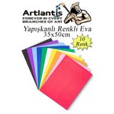 Yapışkanlı Eva A4 35X50 Cm 10 Renk 1 Paket Yapışkanlı Eva Süngeri 10'Lu Okul Kreş Anasınıfı Elişi Etkinlikleri
