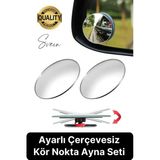 Yapışkanlı Geniş Açı 2 Adet Ayarlanabilir Kör Nokta Aynası Park Etme Çerçevesiz Etkili Görüş Açısı
