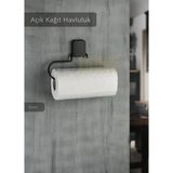 Yapışkanlı Kağıt Havluluk Paslanmaz Peçetelik Çelik Banyo Havluluk Düzenleyici Siyah