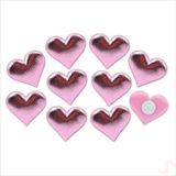 Yapışkanlı Kalp Sticker, 3,5 cm x 10 Adet - Pembe