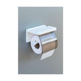 Yapışkanlı Kapaklı Tuvalet Kağıdı Askısı Banyo Tuvalet Kağıtlığı Aparatı Peçetelik Organizer Plastik, Beyaz - 000-Siyah