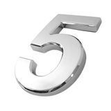 Yapışkanlı Kapı Numarası Küçük Boy 50 Mm 5 Cm Numara 5 Rakam Beş Sayısı Krom Renk Numaralar 1 Adet