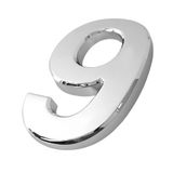 Yapışkanlı Kapı Numarası Küçük Boy 50 Mm 5 Cm Numara 9 Rakam Dokuz Sayı Krom Renk Numaralar 1 Adet