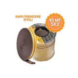 Yapışkanlı Kapı, Pencere Fitili, Kapı & Pencere Bandı Contası, Kahve 10 Mt (5X2mt) Plastik
