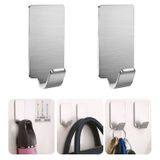 Yapışkanlı Metal Banyo Mutfak Eşya Askılığı Al4468-2 Adet Gümüş
