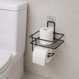 Yapışkanlı Metal Tuvalet Kağıdı Tutucu | Raflı Banyo Tuvalet Kağıdı Askılığı