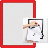 Yapışkanlı Mıknatıslı Çerçeve Duyuru Panosu 2'li A4 - Kırmızı