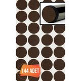 Yapışkanlı Mobilya Masa Sandalye Parke Zemin Ayak Koruyucu Kaydırmaz Keçesi 15 mm (144'LÜ Paket) - Kahverengi - 15 Mm Kahverengi 144 Adet