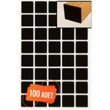 Yapışkanlı Mobilya Masa Sandalye Parke Zemin Ayak Koruyucu Kaydırmaz Keçesi 20 Mm Siyah 100 Adet Diğer