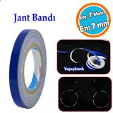 Yapiskanli Neon Bisiklet Motosiklet Araba Jant Bandi 7 Mm X 7 Metre Mavi Reflektif Parlayan Bant