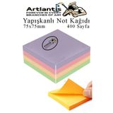 Yapiskanli Not Kagidi 4 Renk 400 Sayfa 1 Paket Harmoni Kup Blok Yapiskanli Postit 75X75 Mm Renkli
