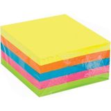 Yapışkanlı Not Kağıdı 5 Renk 400 Sayfa 1 Paket Küp Blok Yapışkanlı Postit 75X75 mm Fosforl - Çok Renkli - Genel