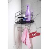 Yapiskanli Omur Boyu Paslanmaz Kristal Ayarlanabilir Raf Banyo Duzenleyici Sampuanlik Lk-01 Kskk
