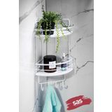 Yapiskanli Omur Boyu Paslanmaz Kristal Ayarlanabilir Raf Banyo Duzenleyici Sampuanlik Lk-02 Bbbk