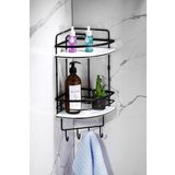 Yapiskanli Omur Boyu Paslanmaz Kristal Ayarlanabilir Raf Banyo Duzenleyici Sampuanlik Lk-02 Sbsk