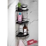 Yapiskanli Omur Boyu Paslanmaz Kristal Ayarlanabilir Raf Banyo Duzenleyici Sampuanlik Lk-03 Kskk