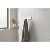 Yapışkanlı Paslanmaz Çelik 2 Askılı Banyo Askılığı, Gümüş Gri, 7X4X3 Cm