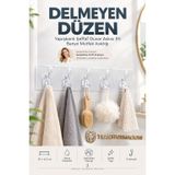 Yapışkanlı Şeffaf Duvar Askısı 5'li Banyo Mutfak Askılığı Kapı Arkası Havlu Bornoz Düzenleyici Kanca716049