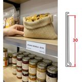 Yapışkanlı Şeffaf Raf Etiketi Profili H:3 - (Pakette 10 Adet) - Uzunluk: 15 cm